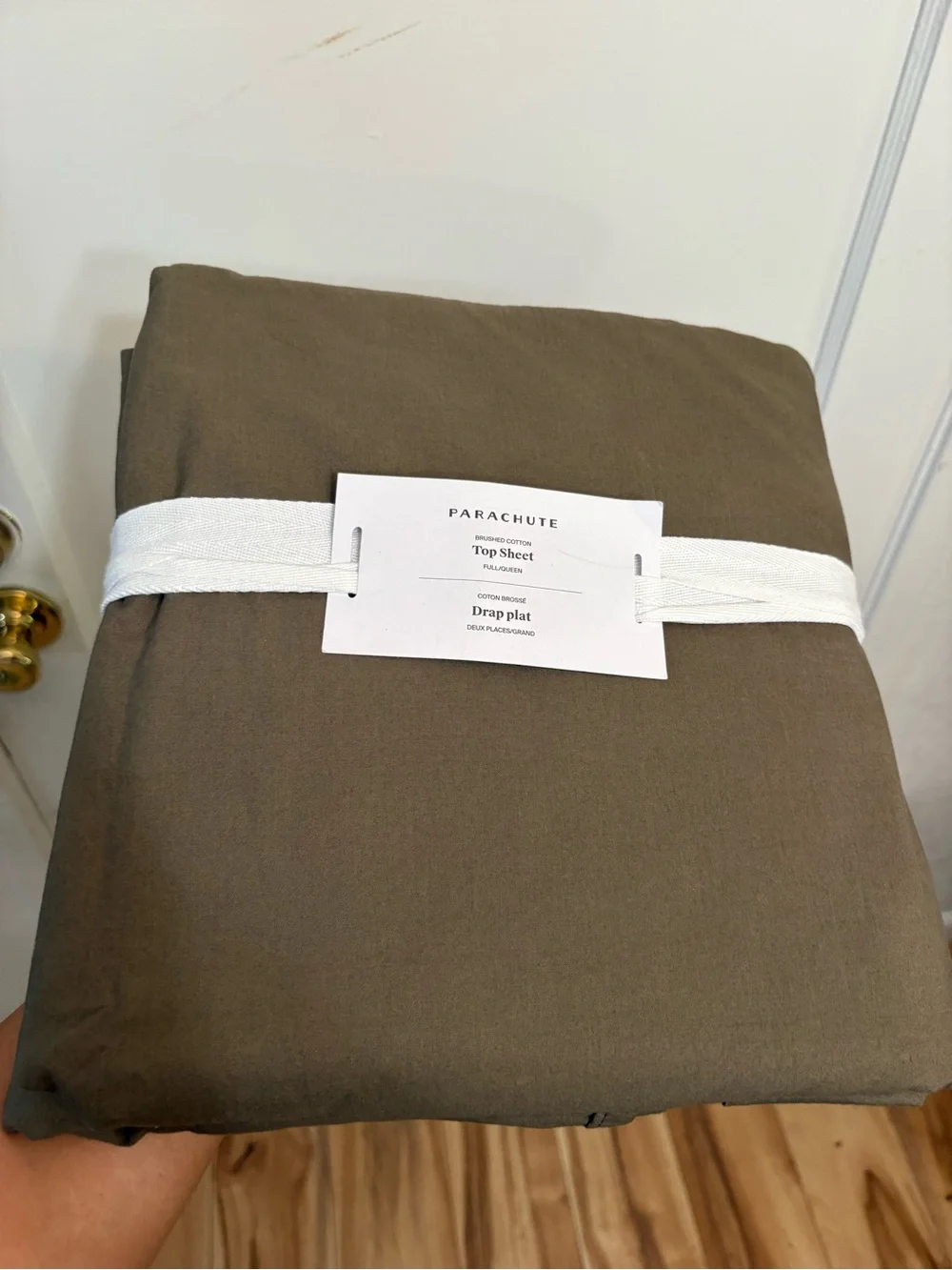 NWT Parachute BRUSHED COTTON TOP SHEET Ash Full/ Queen